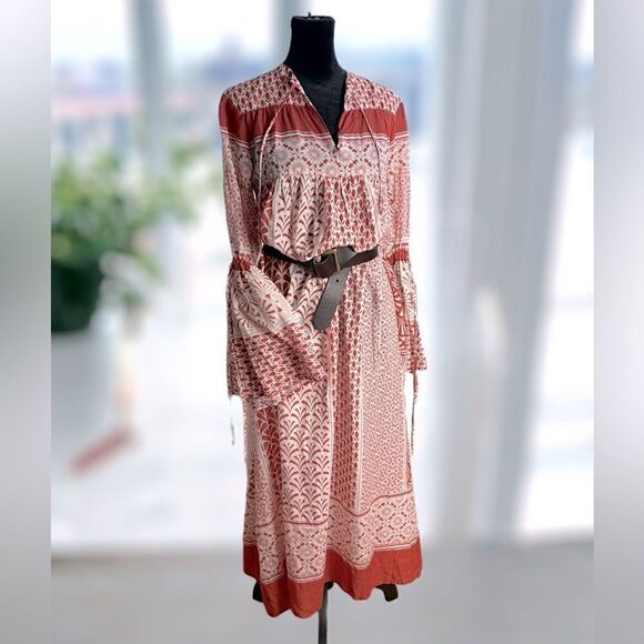 WARM NY 2017 Runway Bell Flare Sleeve Bohemian dress Size Small - Picture 9 of 16